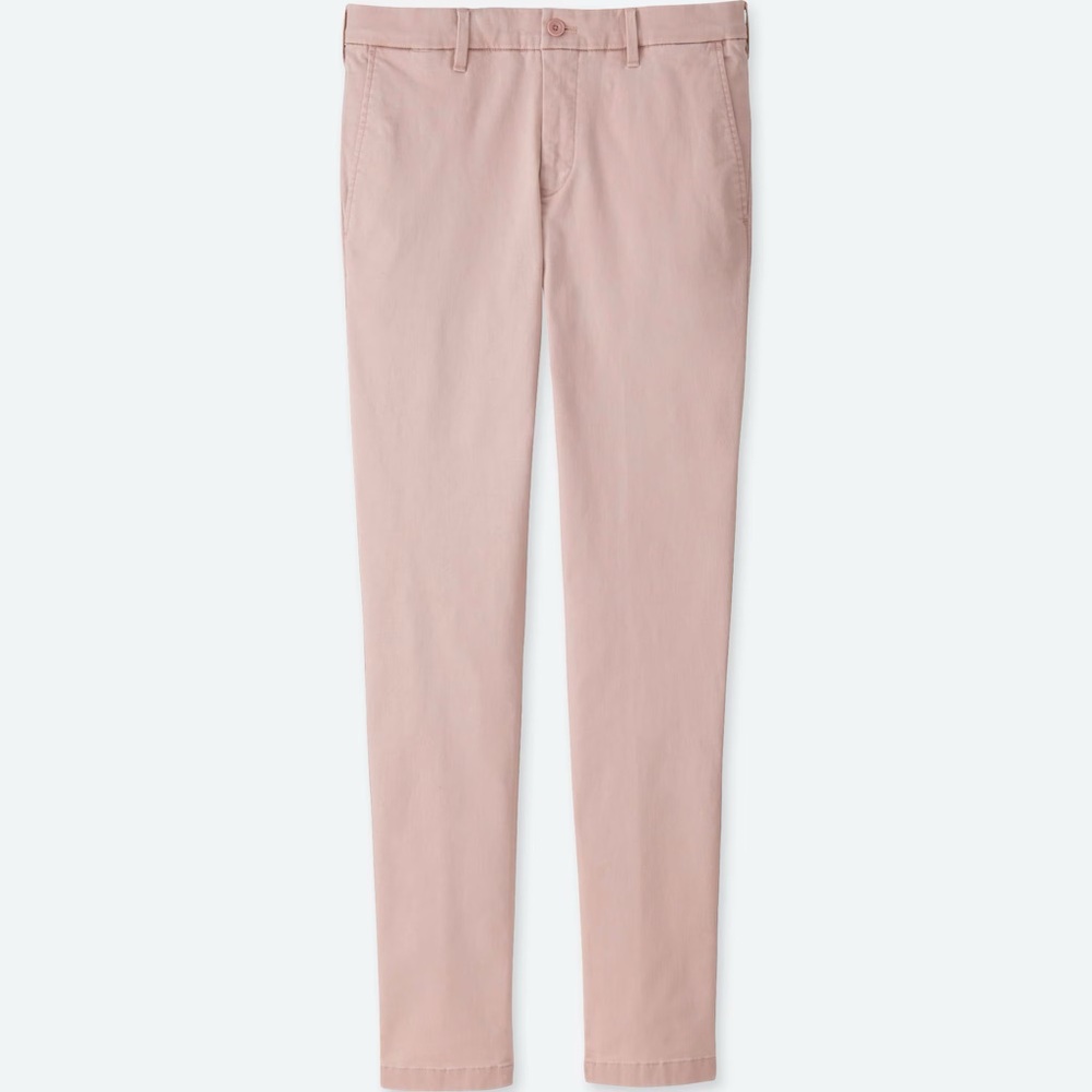 Uniqlo Men’s Slim Fit Chino Pants in Light Pink